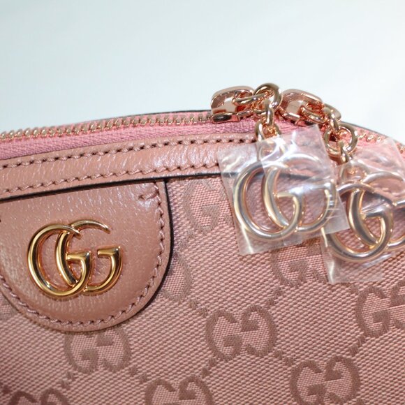 NWT GUCCI GG Monogram Pink New Canvas Ophidia GG Dollar Dome Shoulder Bag 499621 - Picture 4 of 10